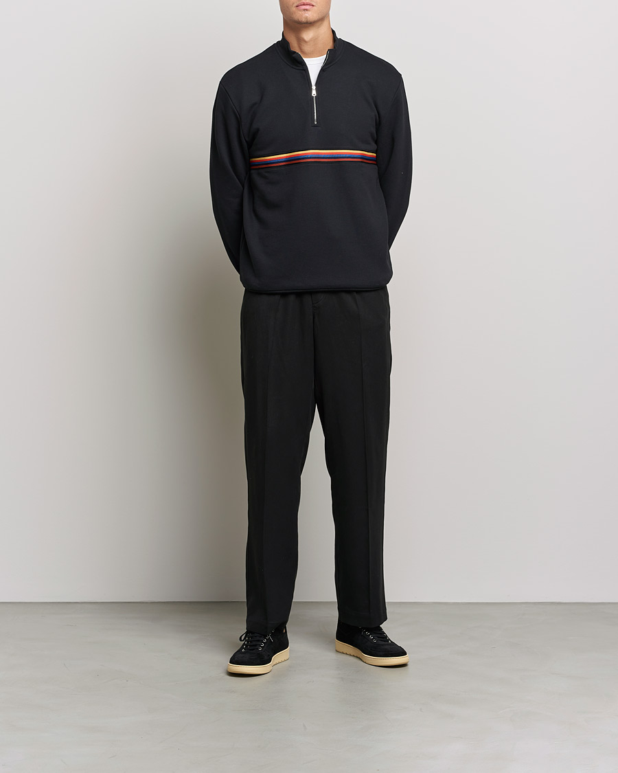 Men | Sweaters & Knitwear | Paul Smith | Half Zip Sweatshirt Black