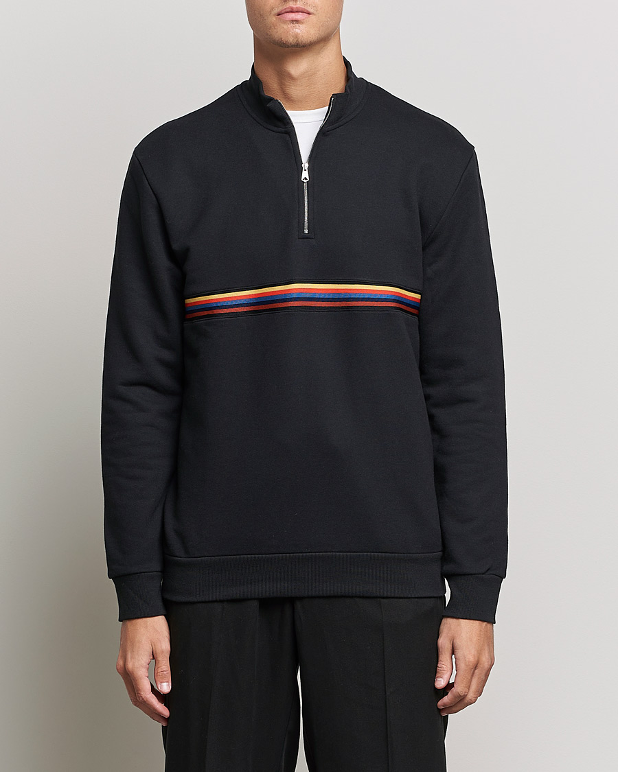 Men | Sweaters & Knitwear | Paul Smith | Half Zip Sweatshirt Black