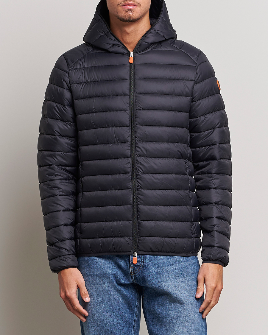 Men | Down Jackets | Save The Duck | Donald Lightweight Padded Hooded Jacket Black