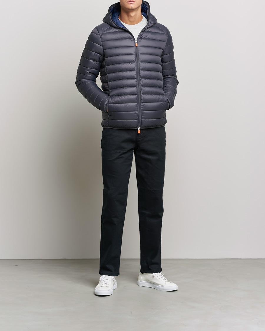 Men | Coats & Jackets | Save The Duck | Donald Lightweight Padded Hooded Jacket Anthracite