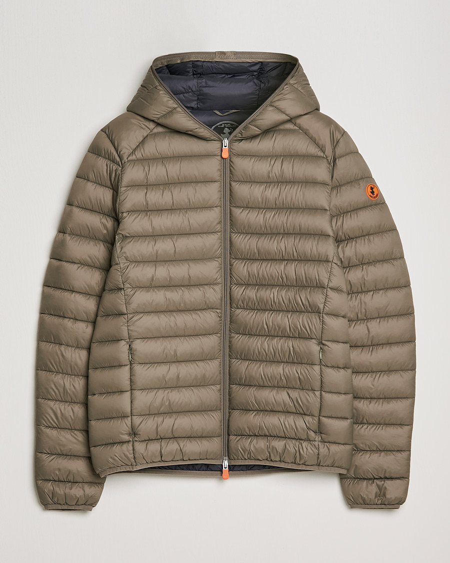 Men | Coats & Jackets | Save The Duck | Donald Lightweight Padded Hooded Jacket Mud Grey
