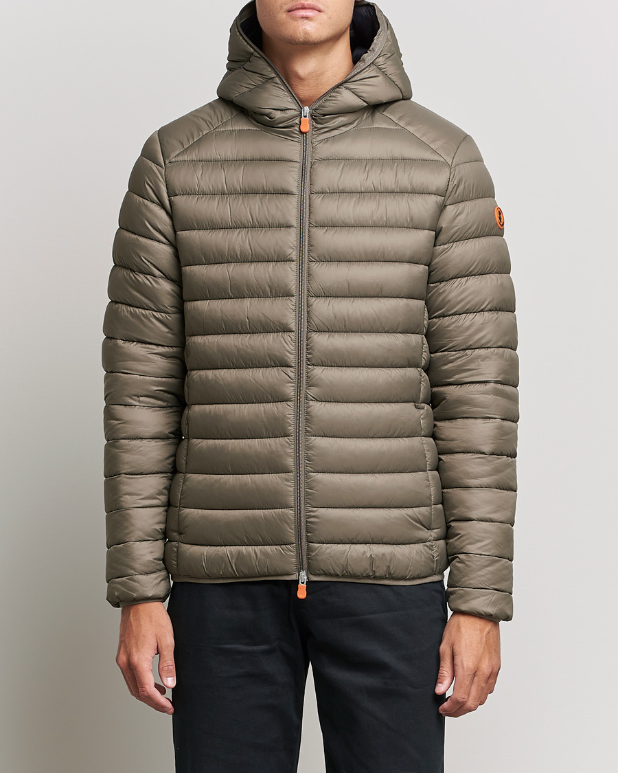 Men | Coats & Jackets | Save The Duck | Donald Lightweight Padded Hooded Jacket Mud Grey