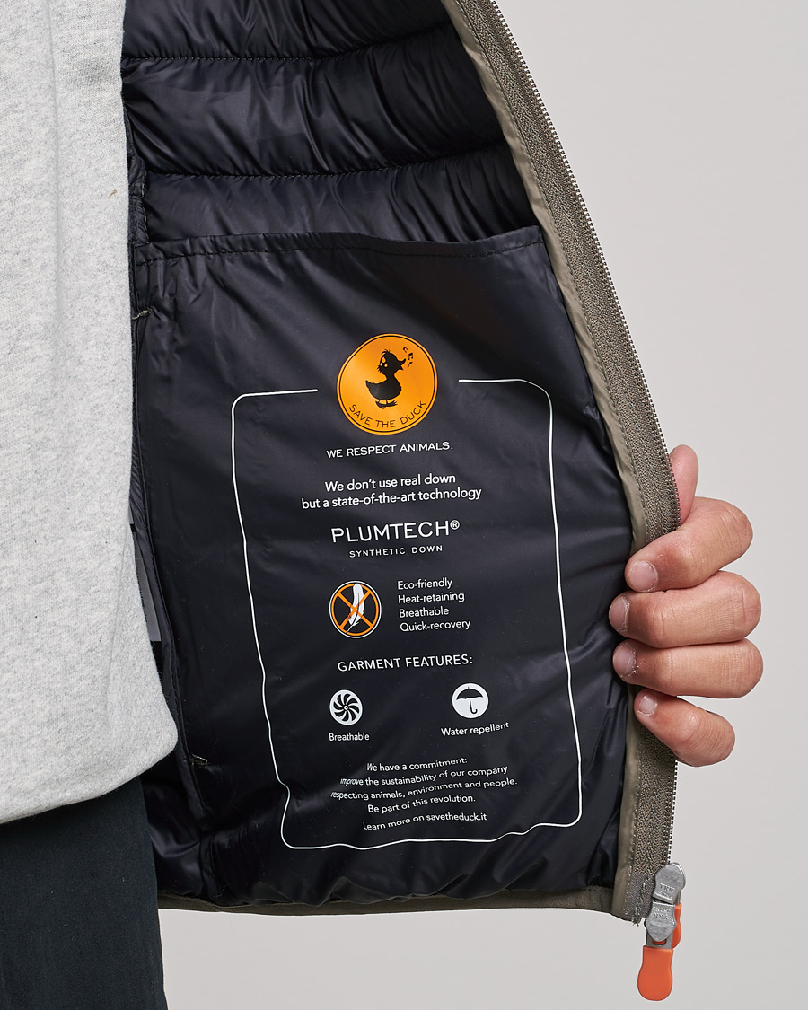 Men | Coats & Jackets | Save The Duck | Donald Lightweight Padded Hooded Jacket Mud Grey