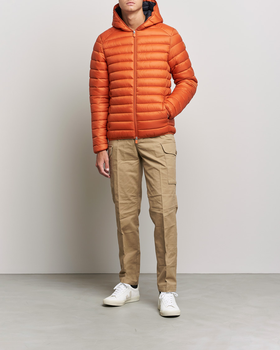 Men | Coats & Jackets | Save The Duck | Donald Lightweight Padded Hooded Jacket Ginger Orange S