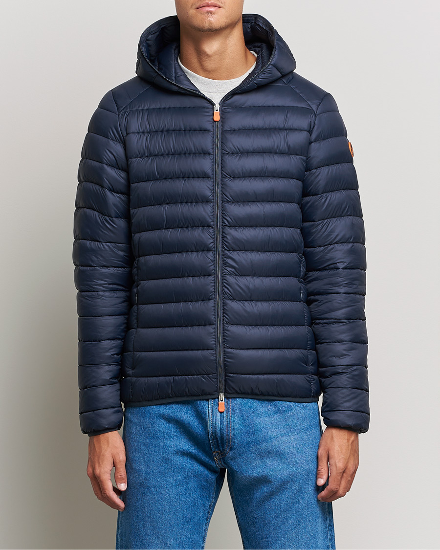 Men | Save The Duck | Save The Duck | Donald Lightweight Padded Hooded Jacket Blue Black