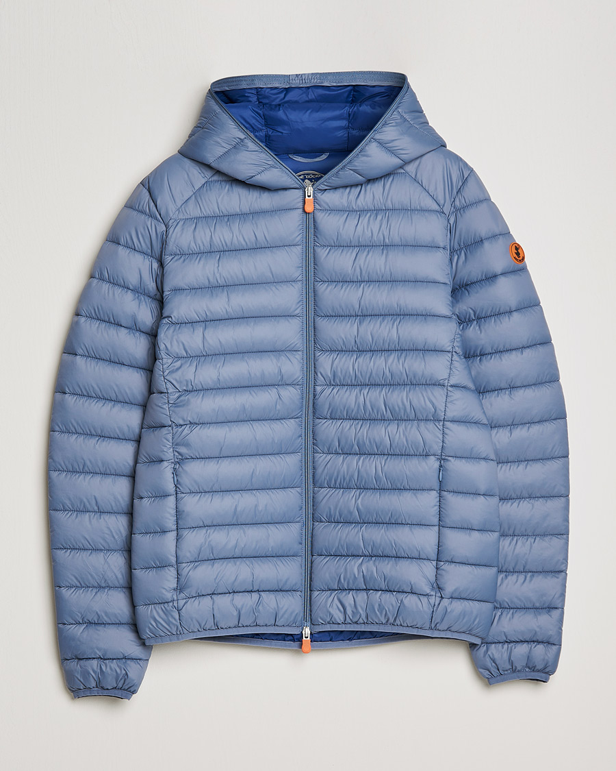 Men | Coats & Jackets | Save The Duck | Donald Lightweight Padded Hooded Jacket Stone Blue