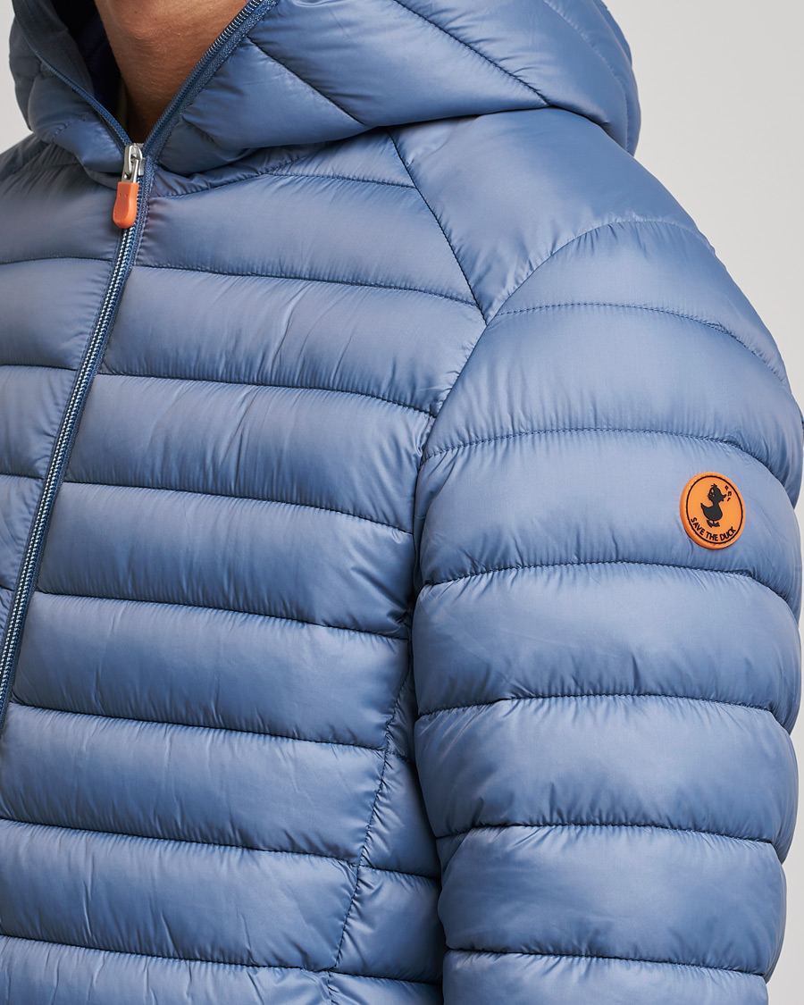 Men | Coats & Jackets | Save The Duck | Donald Lightweight Padded Hooded Jacket Stone Blue