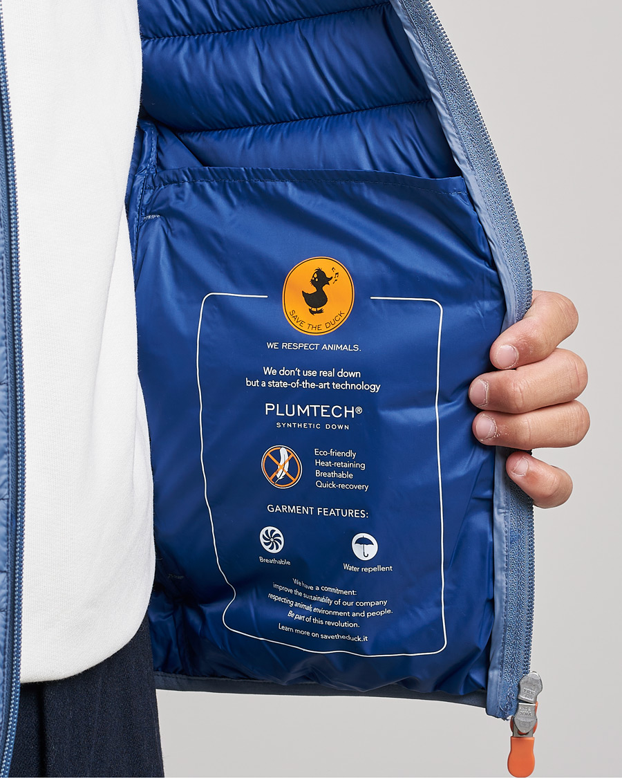 Men | Coats & Jackets | Save The Duck | Donald Lightweight Padded Hooded Jacket Stone Blue