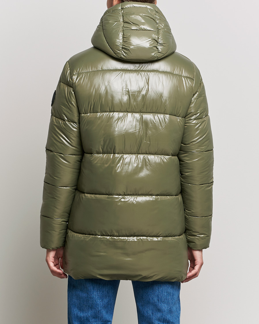 Men | Coats & Jackets | Save The Duck | Christian Long Padded Puffer Jacket Laurel Green