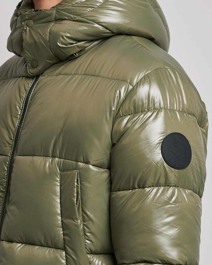 Men | Coats & Jackets | Save The Duck | Christian Long Padded Puffer Jacket Laurel Green