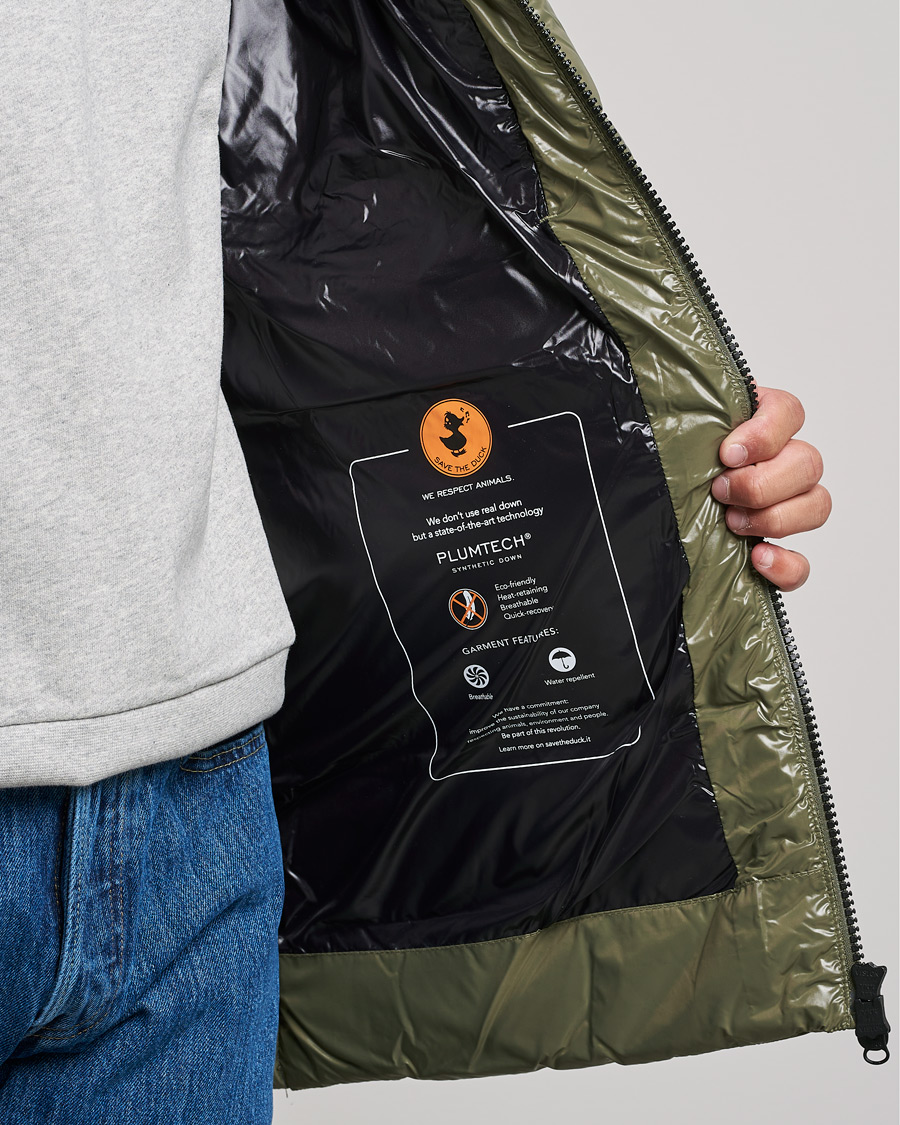 Men | Coats & Jackets | Save The Duck | Christian Long Padded Puffer Jacket Laurel Green