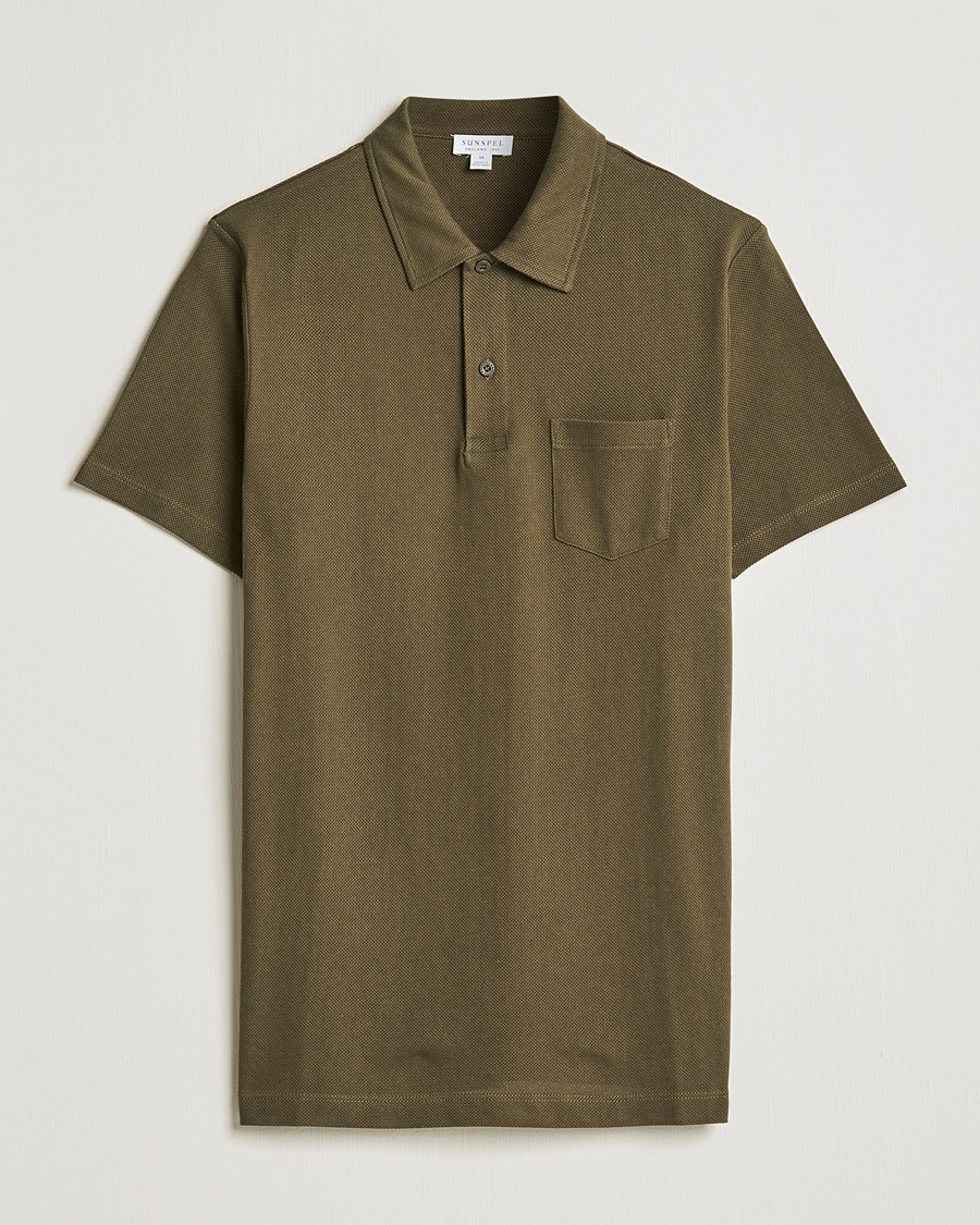 Men | Polo Shirts | Sunspel | Riviera Polo Shirt Dark Moss
