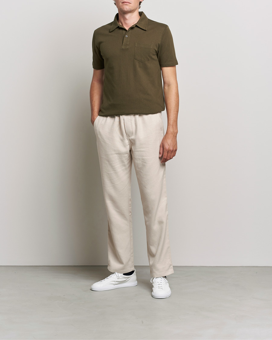 Men |  | Sunspel | Riviera Polo Shirt Dark Moss