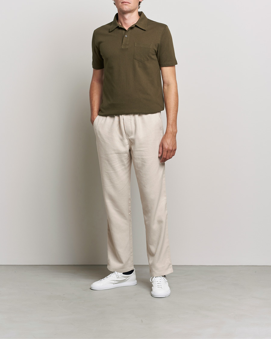 Men | Polo Shirts | Sunspel | Riviera Polo Shirt Dark Moss