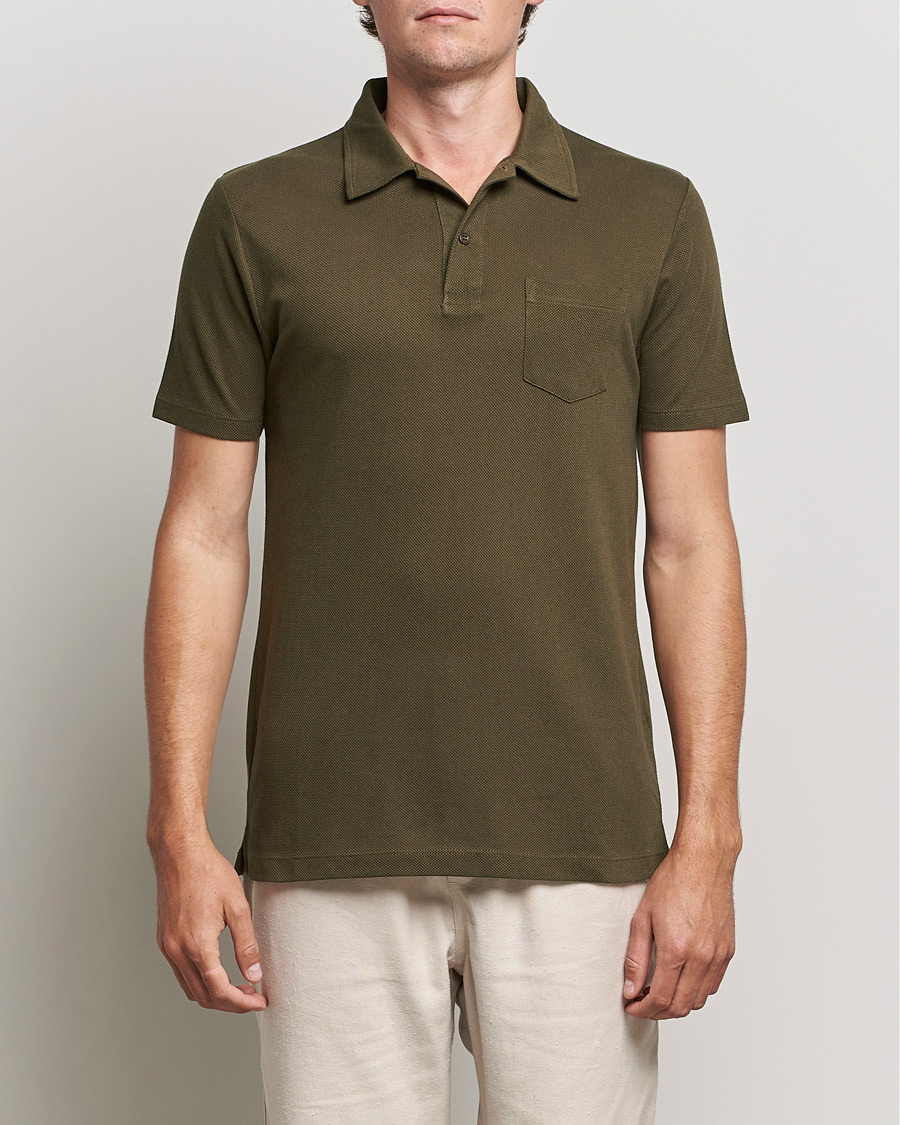 Men | Polo Shirts | Sunspel | Riviera Polo Shirt Dark Moss
