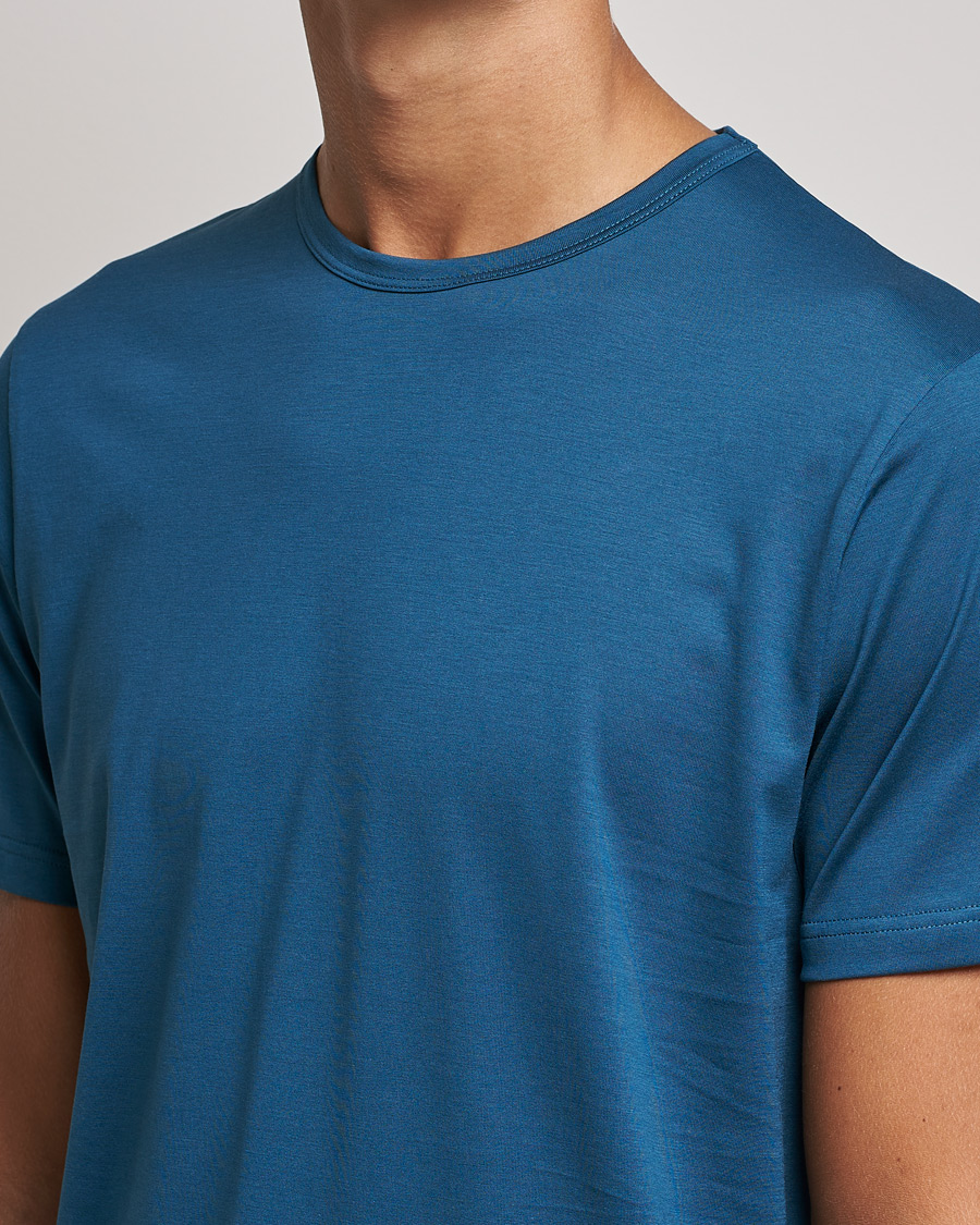 Men | T-Shirts | Sunspel | Crew Neck Cotton Tee Teal