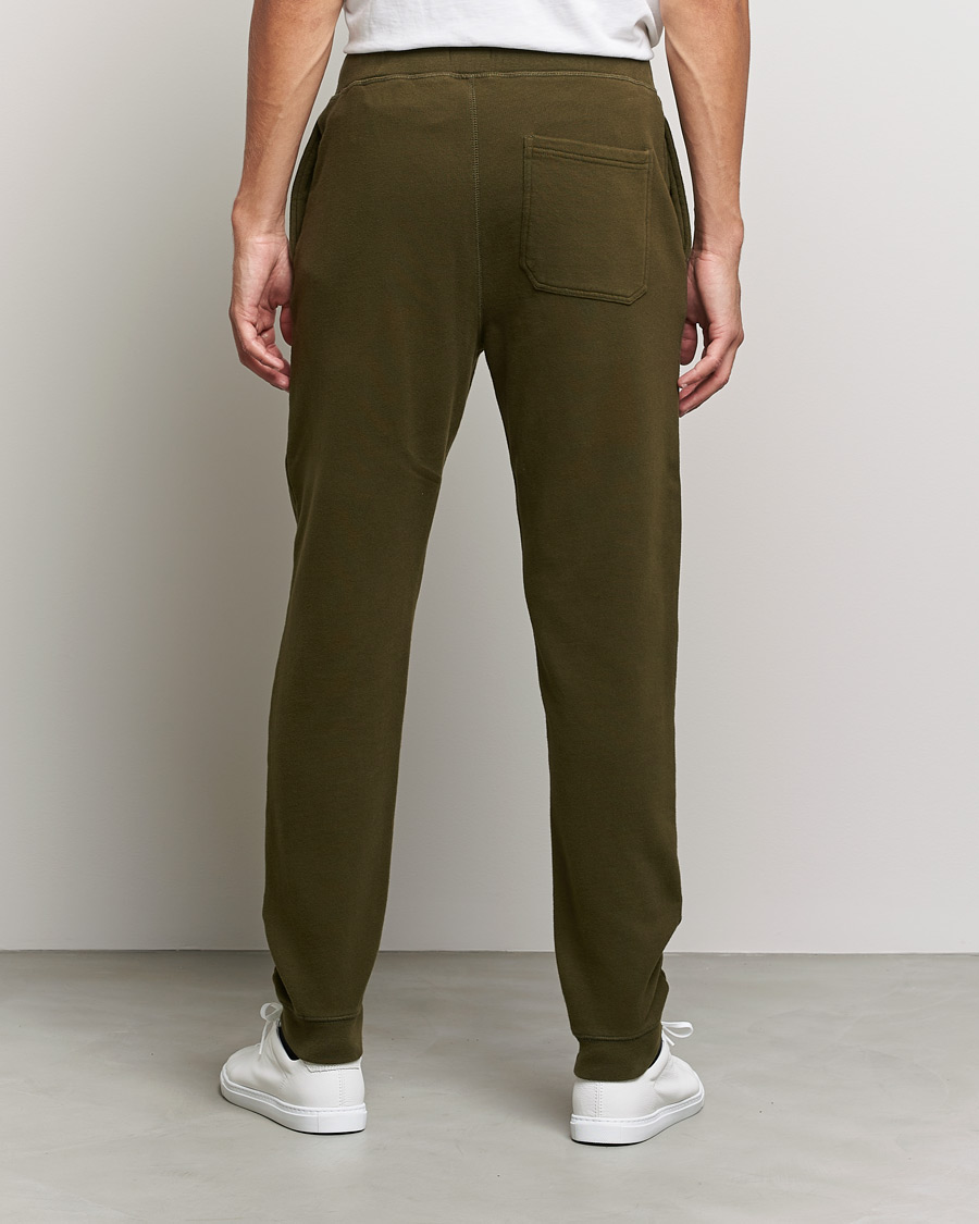 Men | Trousers | Sunspel | Cotton Loopback Track Pants Dark Moss