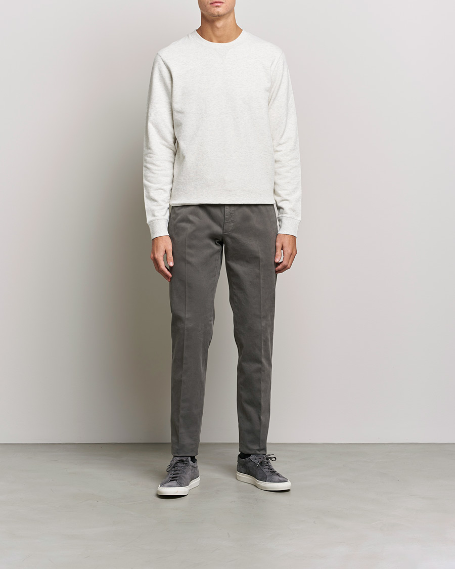 Men | Grey sweatshirts | Sunspel | Loopback Sweatshirt Archive White Melange