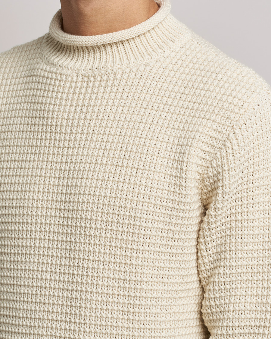 Men | Sweaters & Knitwear | Sunspel | Fisherman Jumper Ecru