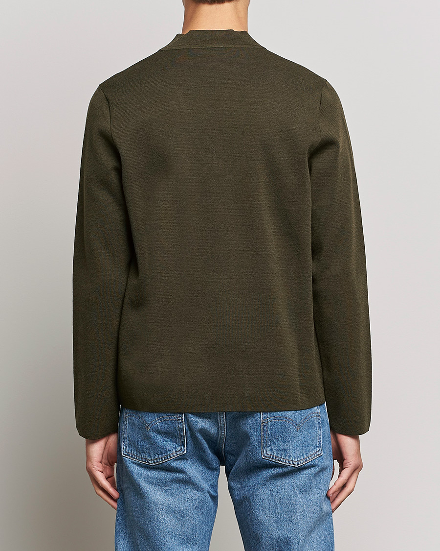 Men | Sweaters & Knitwear | Sunspel | Merino Milano Cardigan Dark Moss