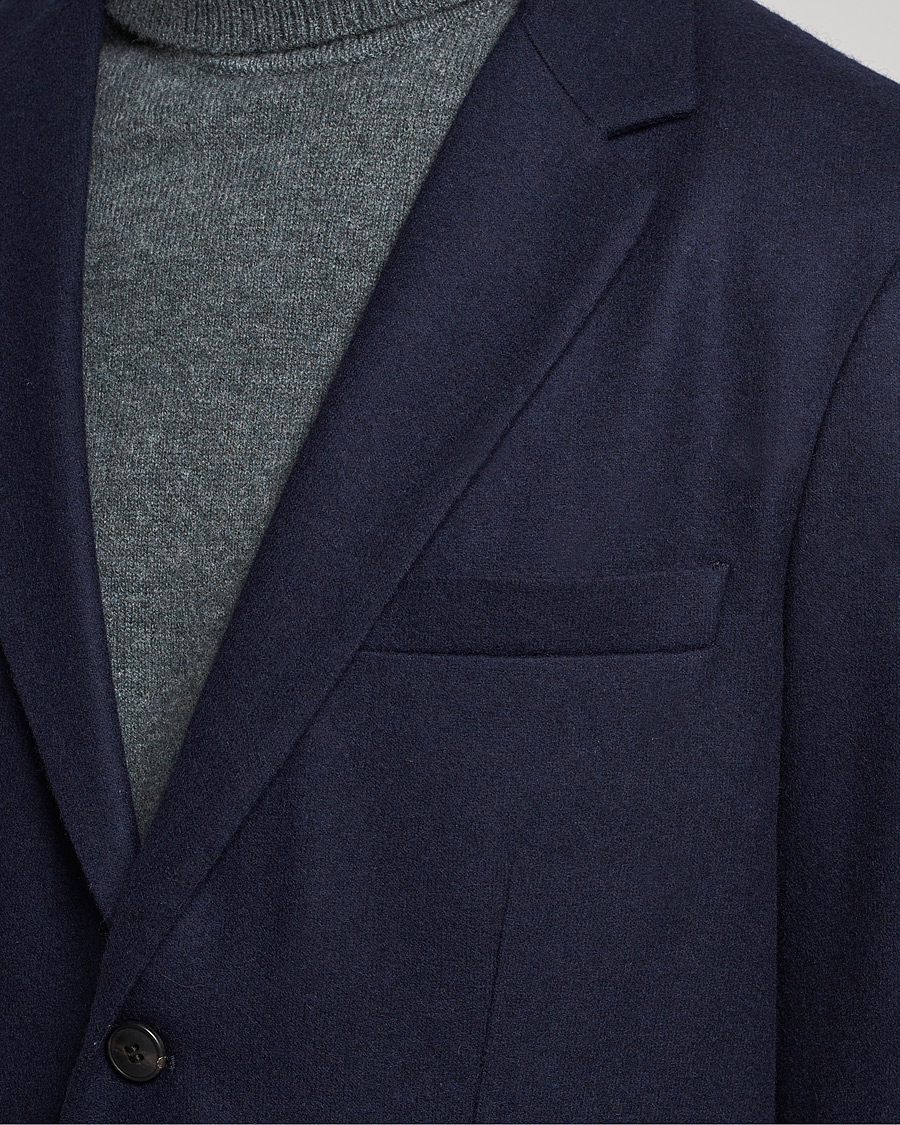 Men | Blazers | Sunspel | Boiled Wool Jersey Blazer Navy