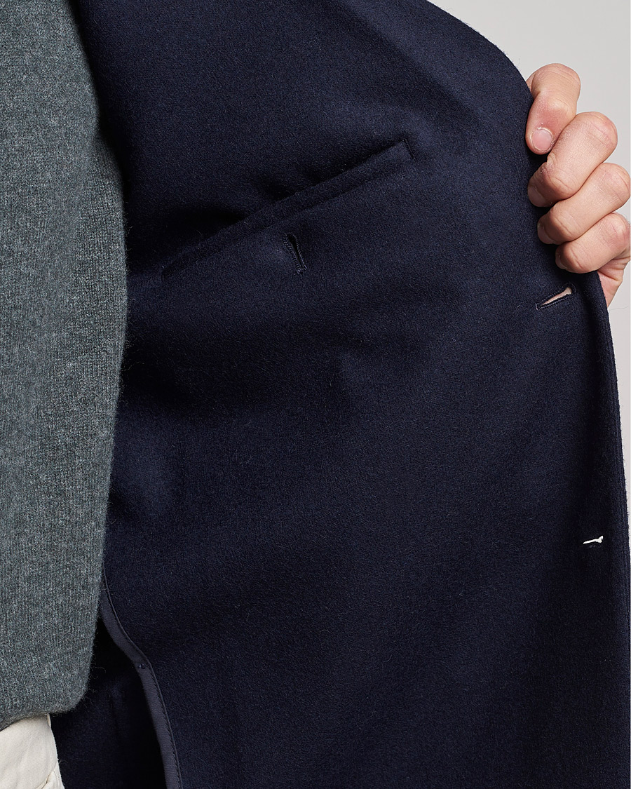 Men | Blazers | Sunspel | Boiled Wool Jersey Blazer Navy