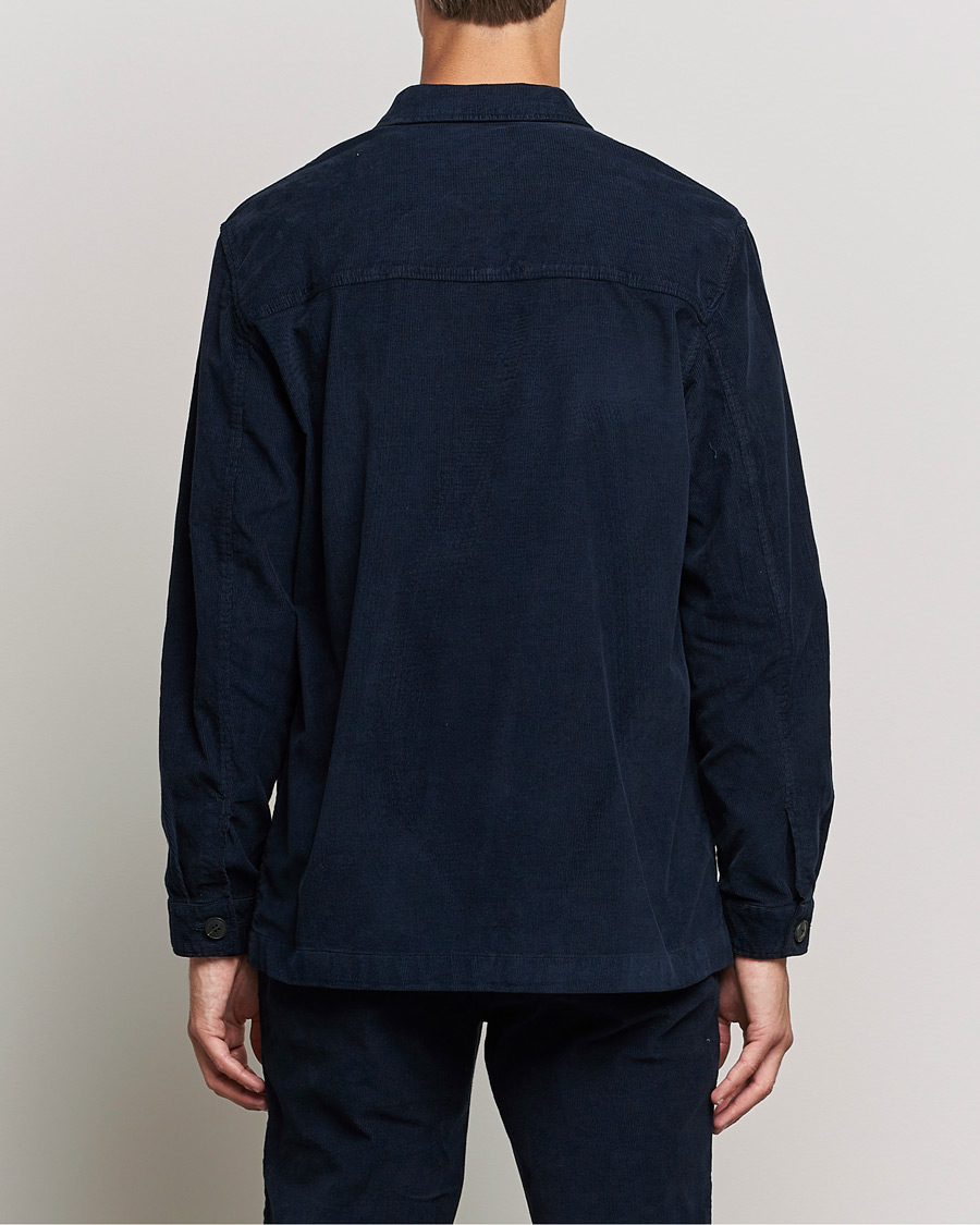 Men | Shirts | Sunspel | Twin Pocket Cotton Corduroy Shirt Jacket Navy
