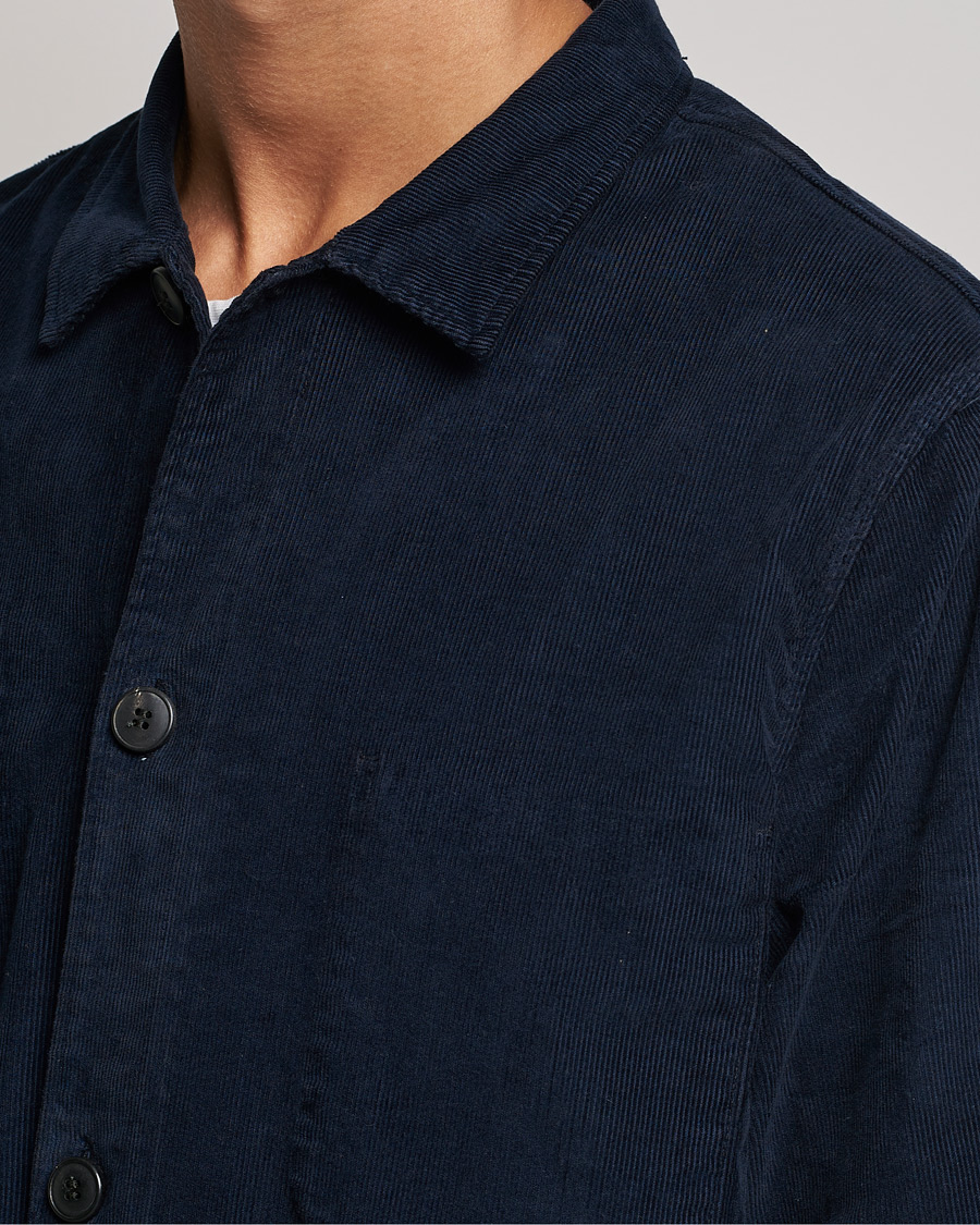 Sunspel Twin Pocket Cotton Corduroy Shirt Jacket Navy at