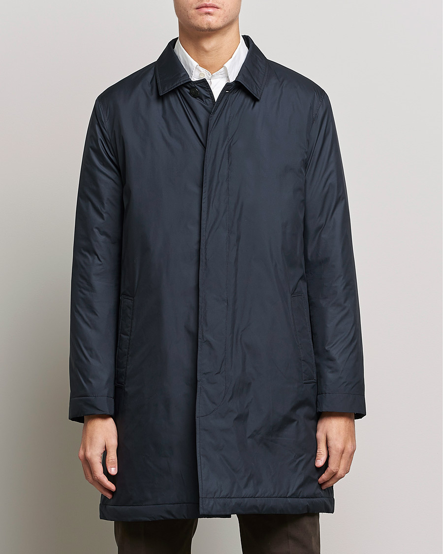 Men | Coats | Sunspel | Recycled Polyester Padded Coat Navy