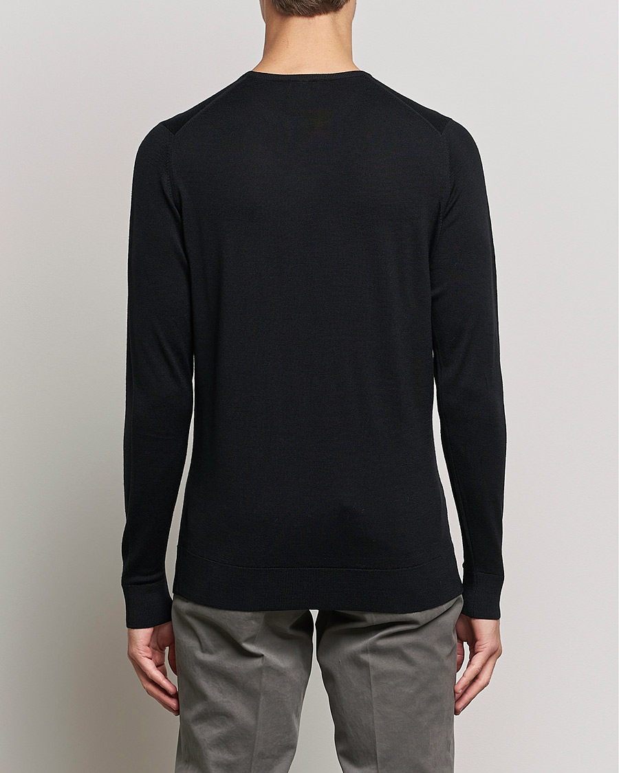 Men | Sweaters & Knitwear | Sunspel | Crew Neck Jumper Black