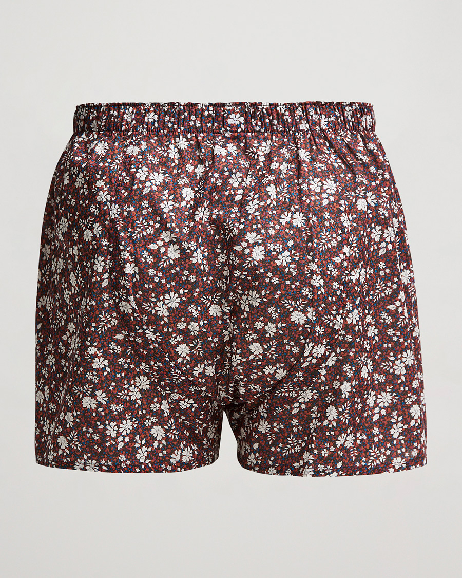 Men |  | Sunspel | Liberty Printed Cotton Boxer Shorts Red