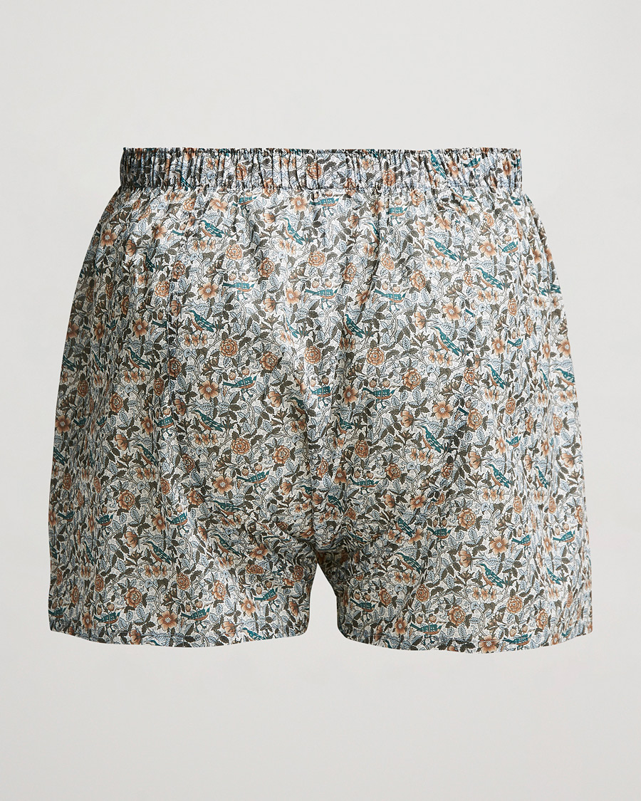 Men | Underwear & Socks | Sunspel | Liberty Printed Cotton Boxer Shorts White