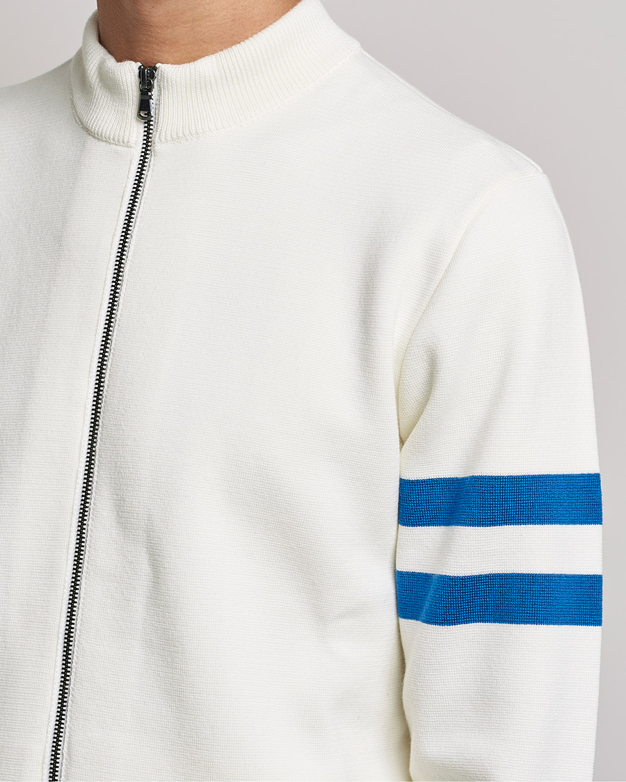 Men | Sweaters & Knitwear | Sunspel | Paul Weller Extra Fine Merino Zip Cardigan White