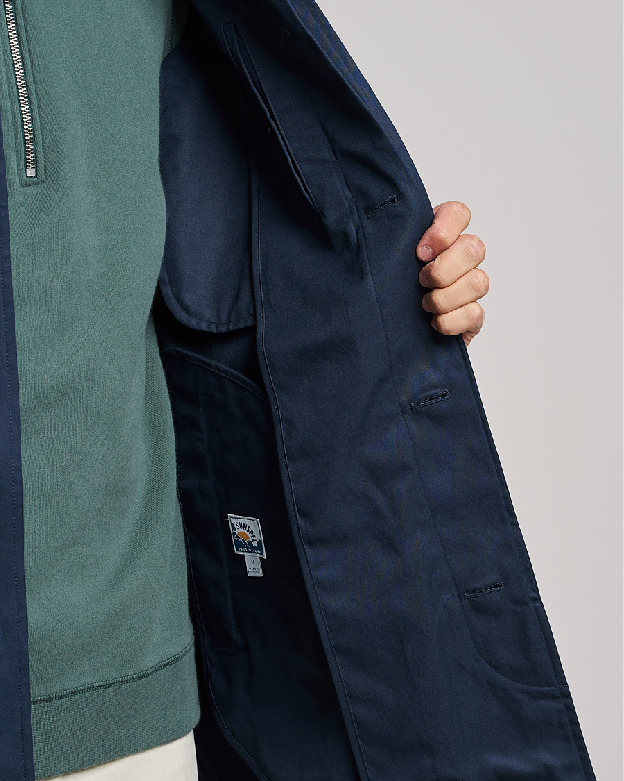 Men | Coats & Jackets | Sunspel | Paul Weller Technical Cotton Mac Night Sky