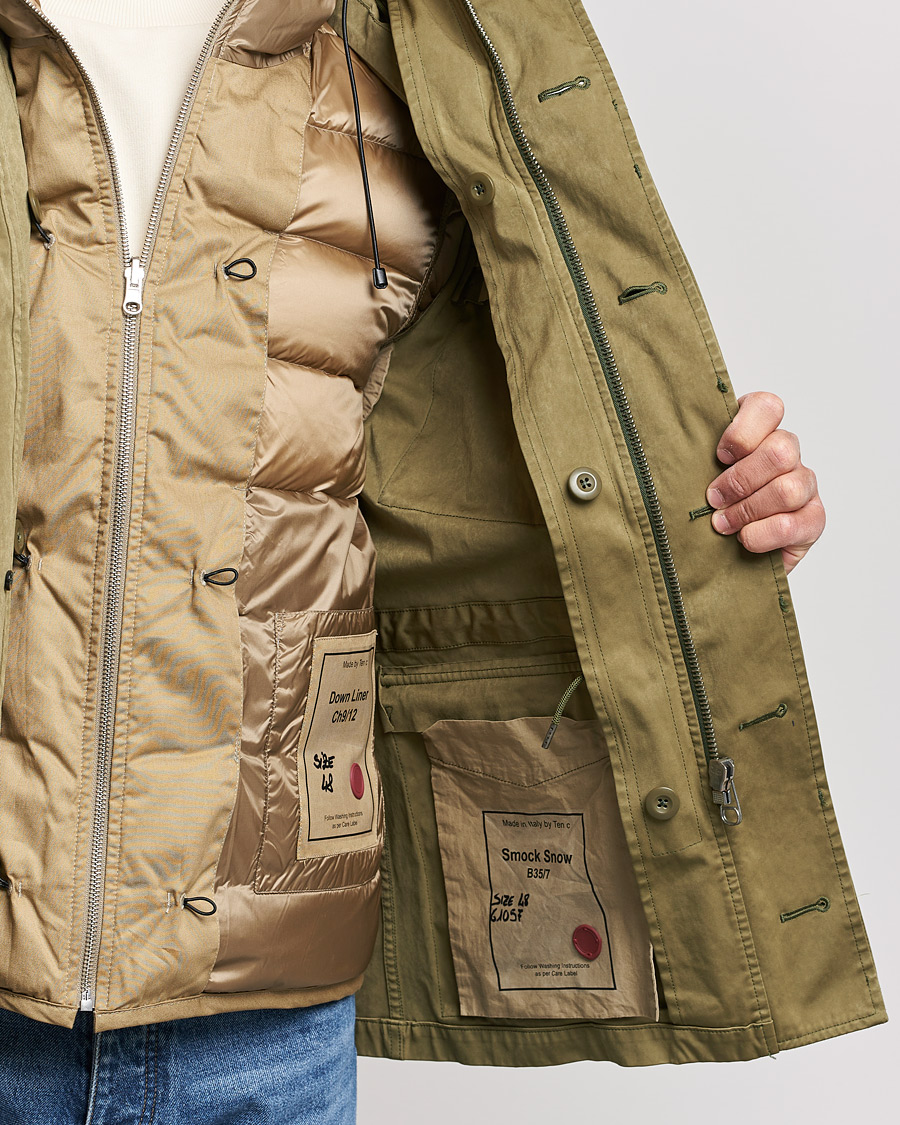 Men | Coats & Jackets | Ten c | Smok Snow OJJ Hooded Field Jacket Olive