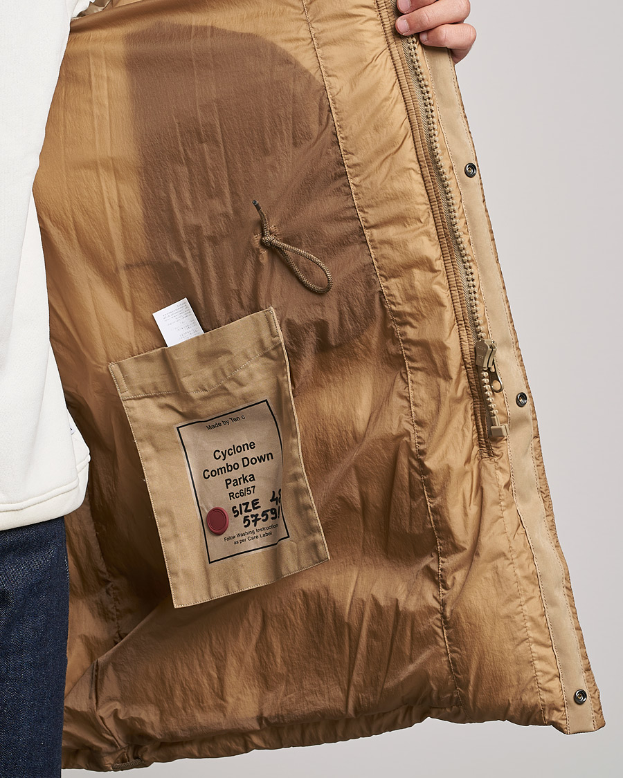 Men | Coats & Jackets | Ten c | Cyclone Combo Down Parka Sand