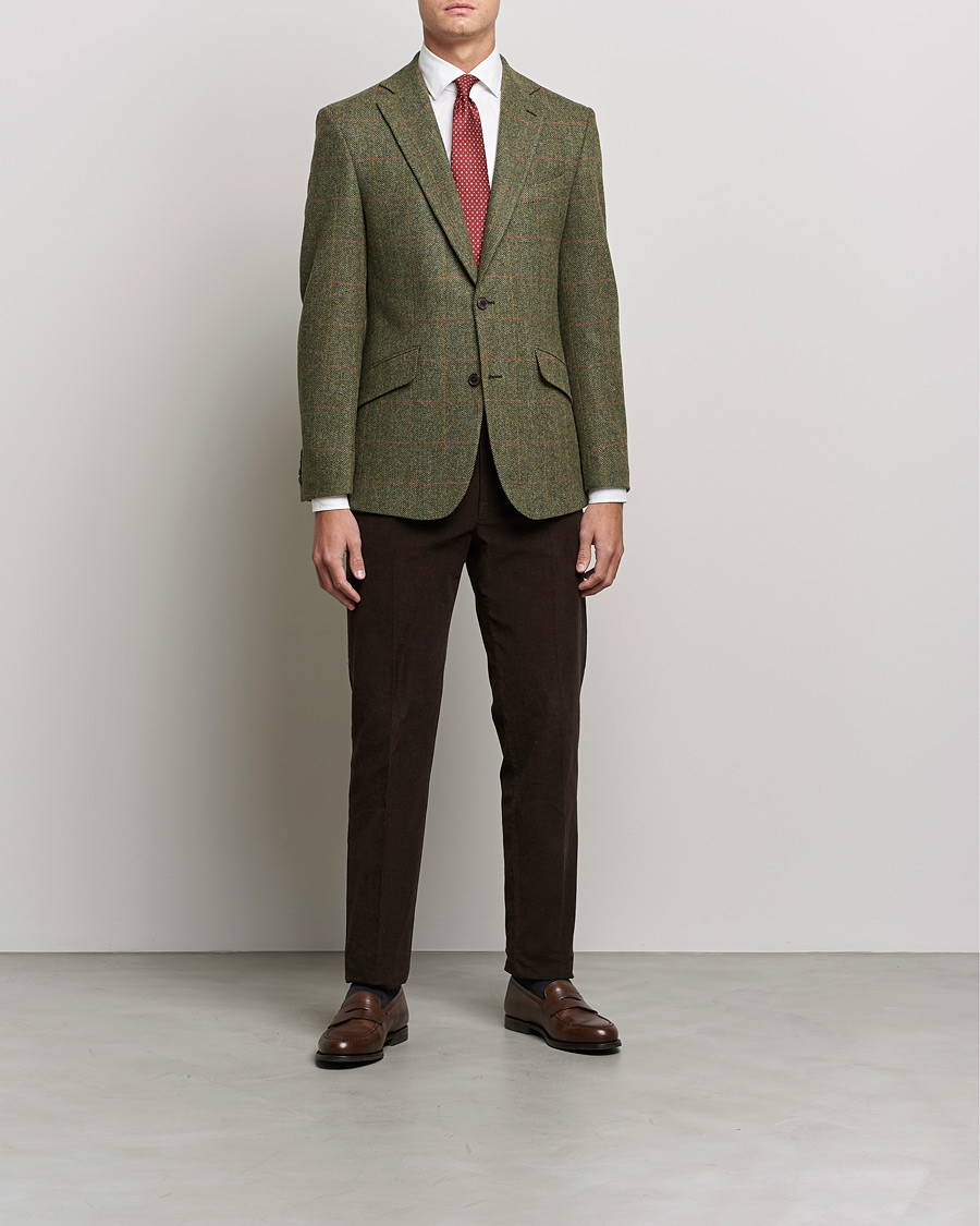 Walker Slater Edward Lambswool Tweed Blazer Green at CareOfCarl.com