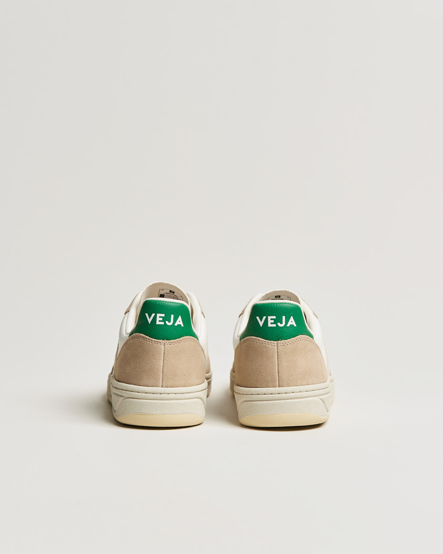 Men | Veja V-10 Leather Sneaker Extra White Sahara Emeraude | Veja | V-10 Leather Sneaker Extra White Sahara Emeraude