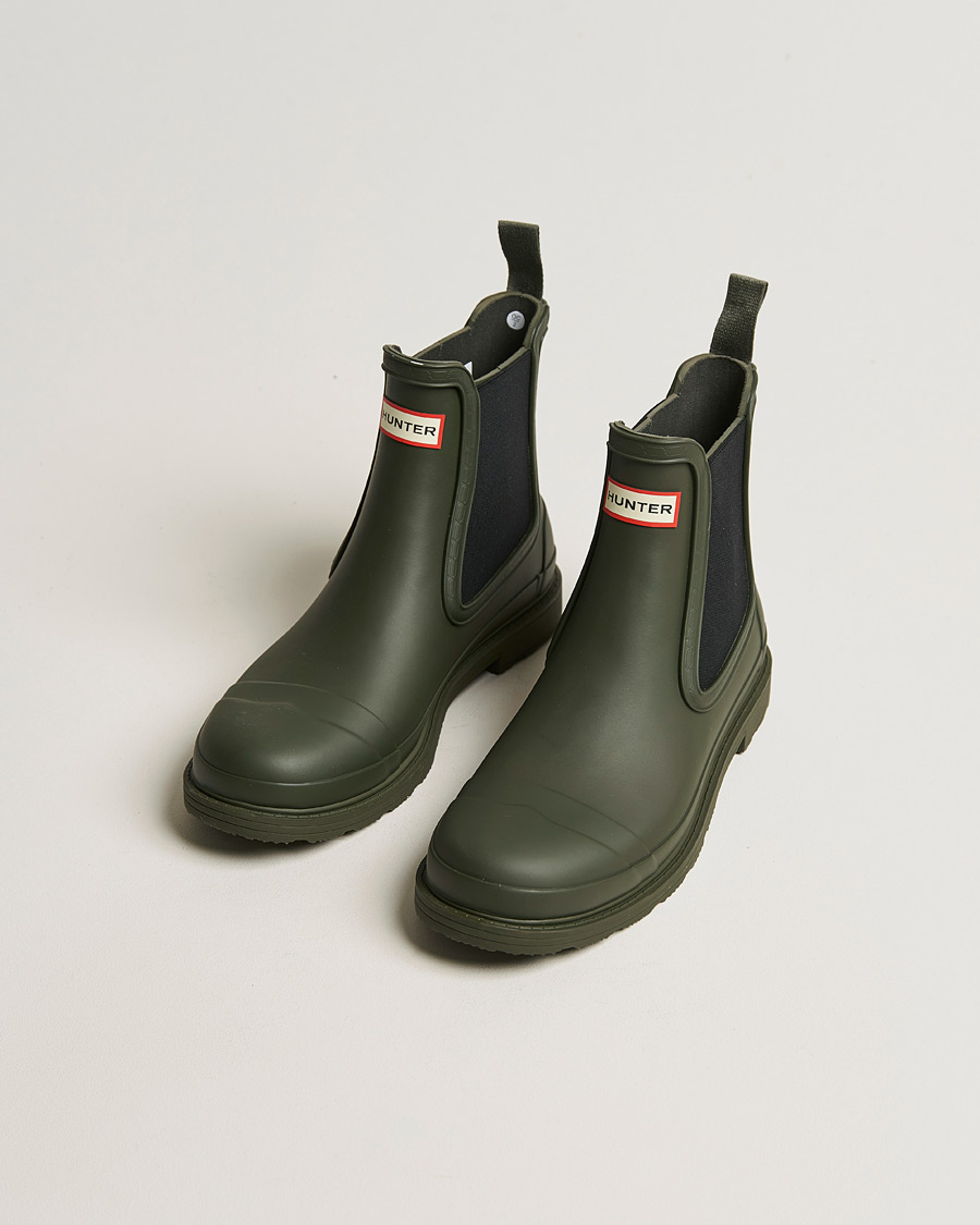 Men | Overshoes & Rubber boots | Hunter Boots | Commando Chelsea Boot Dark Olive