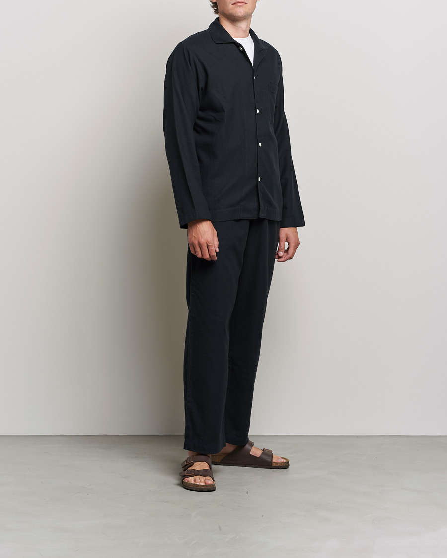 Men |  | Tekla | Flannel Pyjama Shirt Lucid Black