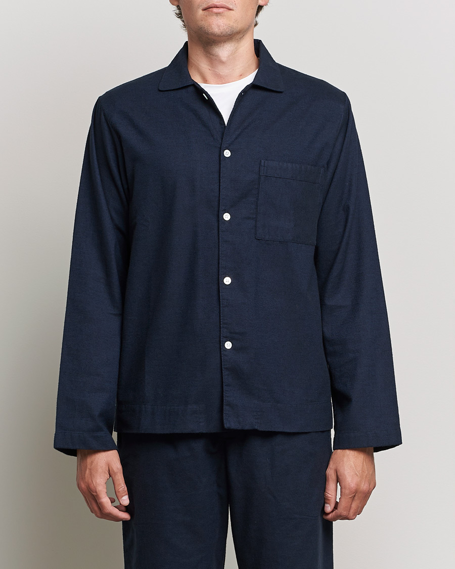 Men |  | Tekla | Flannel Pyjama Shirt Midnight Blue