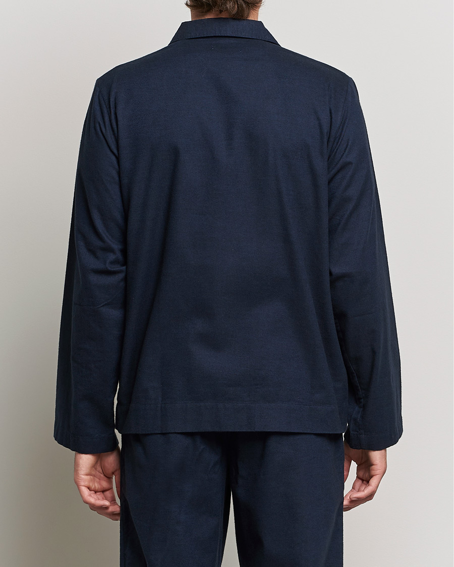 Men | Pyjamas & Robes | Tekla | Flannel Pyjama Shirt Midnight Blue