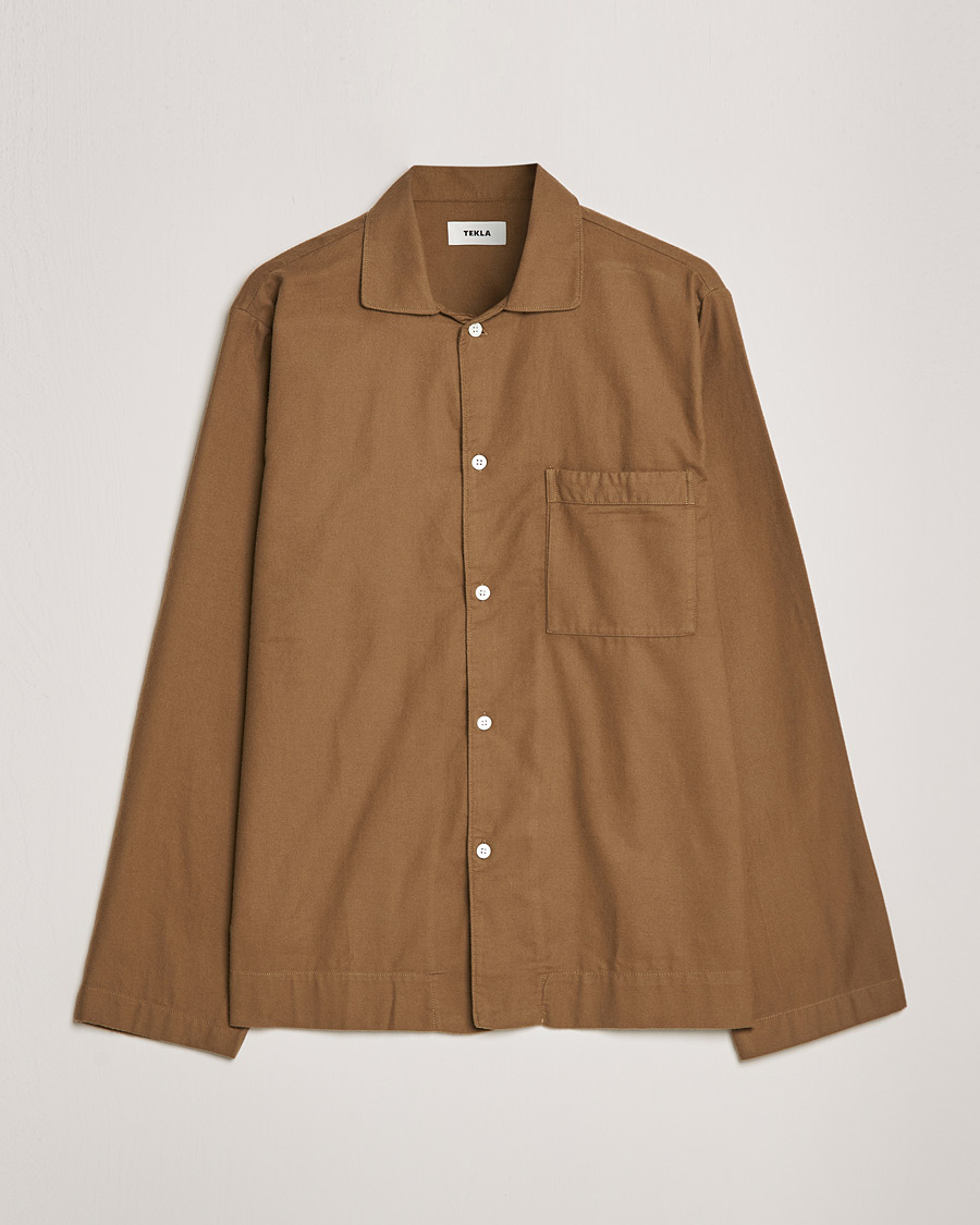 Men | Pyjamas & Robes | Tekla | Flannel Pyjama Shirt Moss