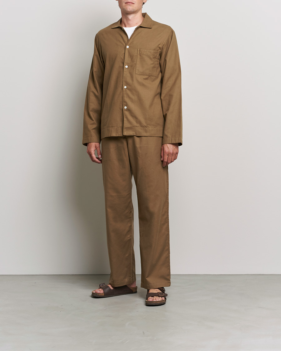 Men | Pyjamas & Robes | Tekla | Flannel Pyjama Shirt Moss