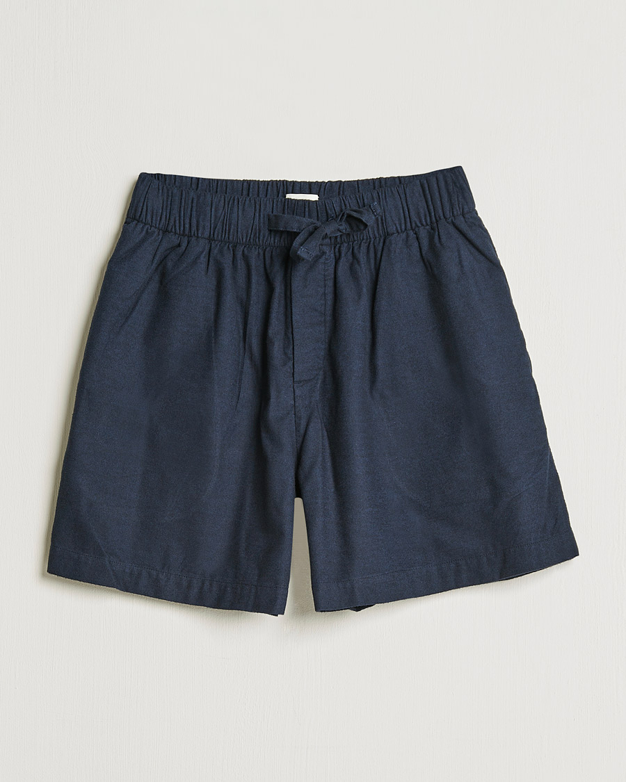 Men |  | Tekla | Flannel Pyjama Shorts Midnight Blue