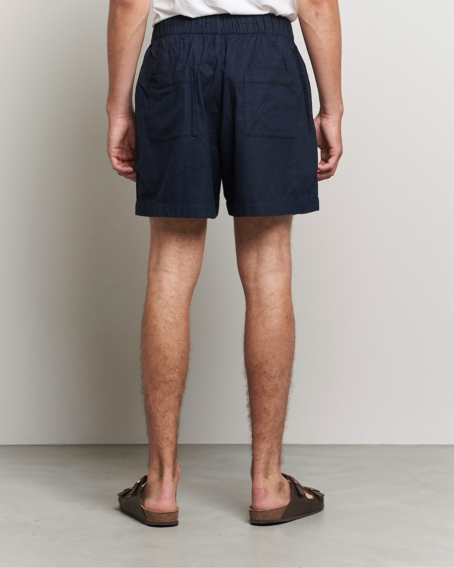 Men | Pyjamas & Robes | Tekla | Flannel Pyjama Shorts Midnight Blue