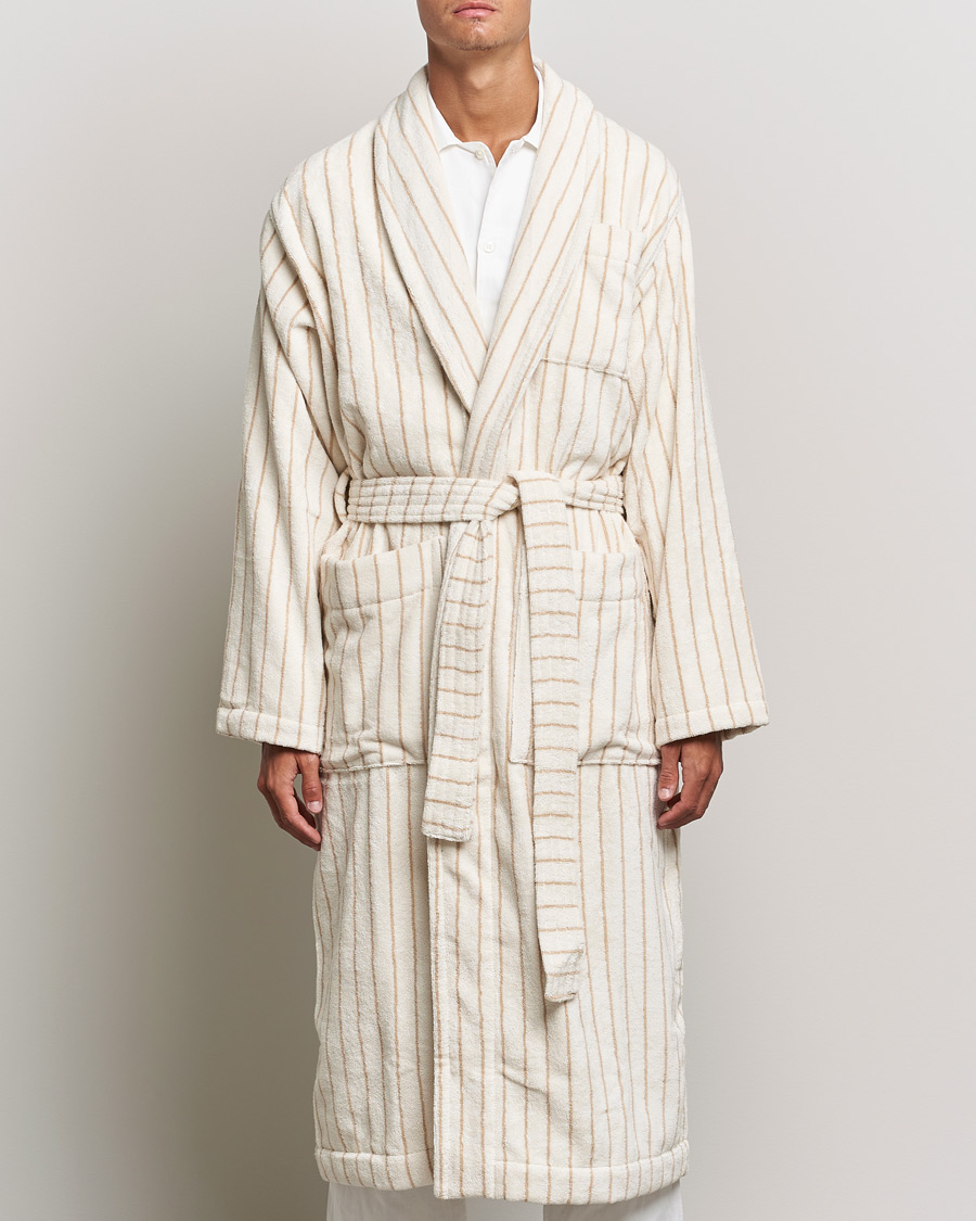 Men | Robes | Tekla | Organic Terry Classic Bathrobe Sienna Stripes