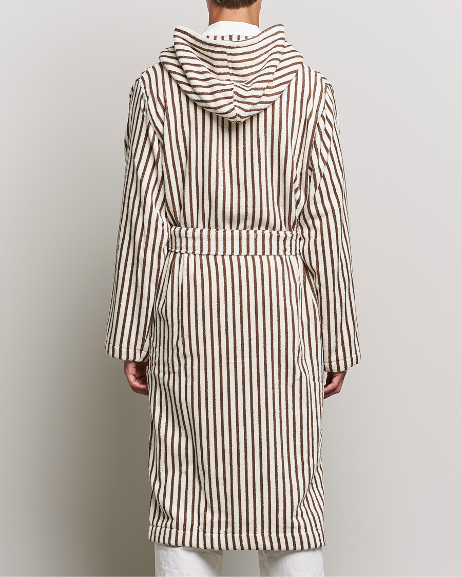 Men | Pyjamas & Robes | Tekla | Organic Terry Hooded Bathrobe Kodiak Stripes