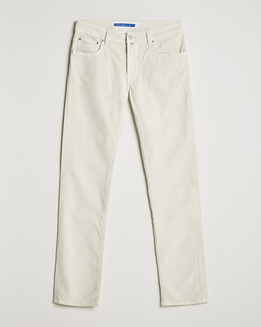 Men |  | Jacob Cohën | Bard 5-Pocket Corduroy Trousers Off White