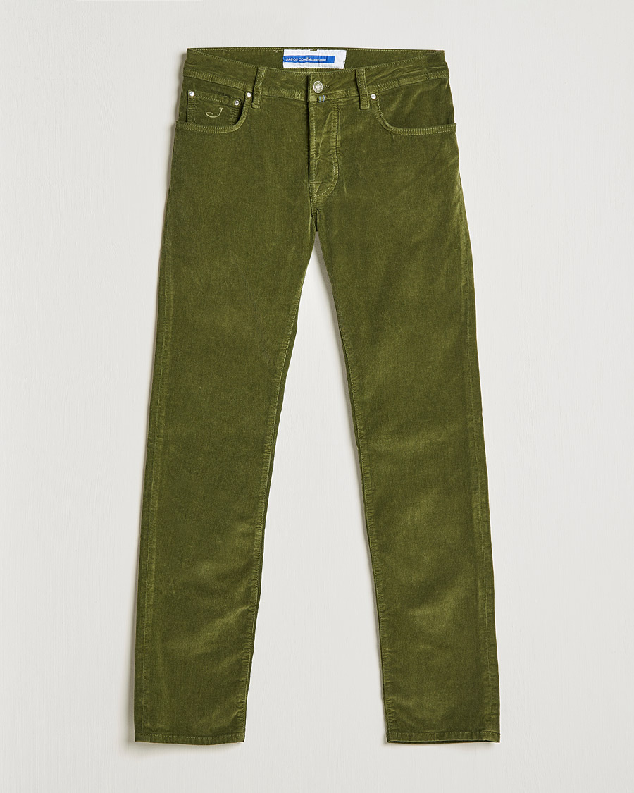 Men | Casual Trousers | Jacob Cohën | Bard 5-Pocket Corduroy Trousers Green
